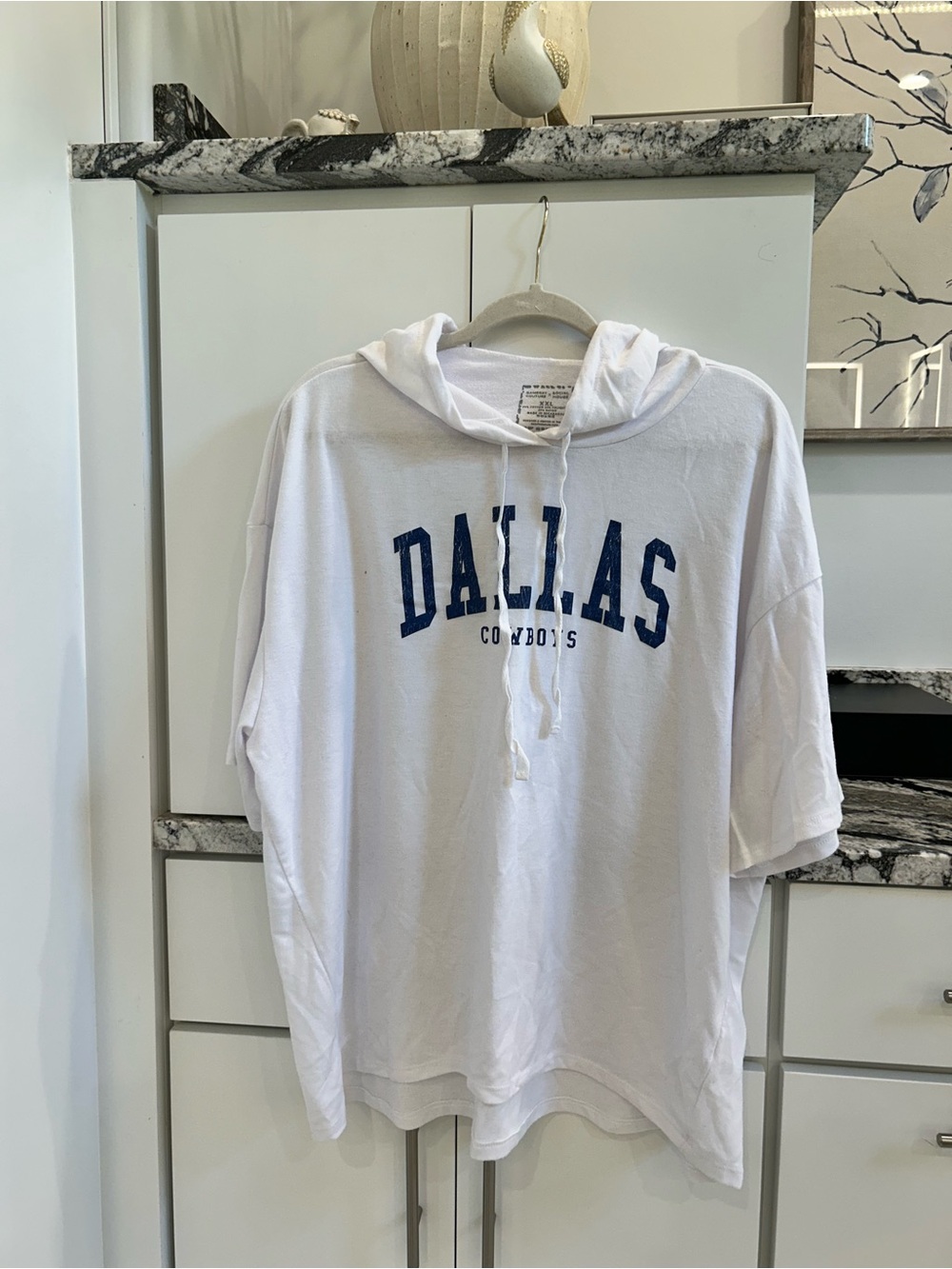 Dallas Cowboys White Hooded Long Sleeve Tee